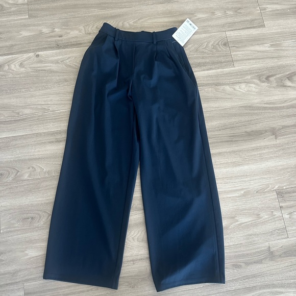 lululemon athletica Pants - Lululemon Wide-Leg Trousers Navy Small Short Length